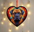 Bullmastiff Stained Glass Effect Heart Suncatcher